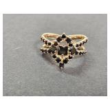 10K Rose Gold Over Jewelers Bronze Onyx Ring S 7.5