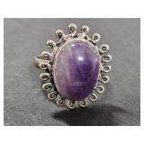 .925 Silver Amethyst Ring Size 7.5