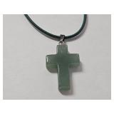 Green Jade Cross Necklace