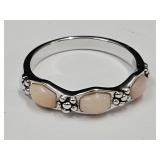 JTV Sterling Silver Pink Peruvian Opal Ring Sz. 8