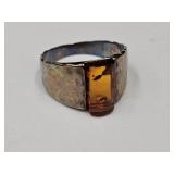 JTV Sterling Amber Ring Sz. 8