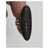 JTV CTW Black Spinel Sterling Silver RIng Sz. 8