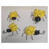 New 4 Metal Bees Garden Decor Up to 5"