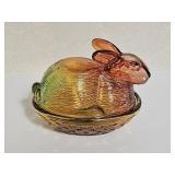 New Not Vintage Rabbit on a Nest 5" Multicolor