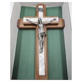 Beautiful  Hand Crafted Cross Opens & w Box  8"
