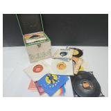 Vintage 45 Records & Holder Beetles, Alley Cat+