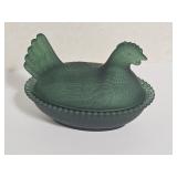 New Not Vintage Hen on a Nest 4.5" Green