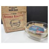 NOS 3 QT  Fire King Anchor Hocking Double Roaster