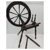 Vintage Spinning Wheel 36" h w 24" Wheel