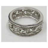 Sterling Silver Ring SZ 10 With CZ 6.48g