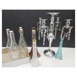 Artisian France Bottles,Decantors,Candelabra