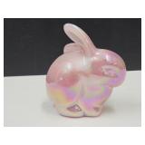 Pink Fenton  Irridescent Glass Bunny 3.5"