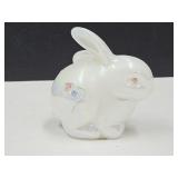 Irridescent Fenton Hand Painted & Signed Bunny 3"