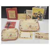 Hopalong Cassidy Lot Bday Plates, Cards & Button+