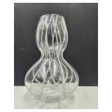 Opalescent Hand Blown Striped Vase 8.5" h