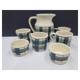 Hartstone Pottery Pitcher, Mugs +