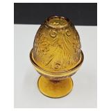 Vintage Amber  Glass Tiara Fairy Lamp