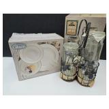 Gibson Dishes w/Box & Storage Jars