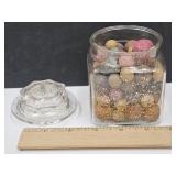 Lot of Clay Marbles in Jar