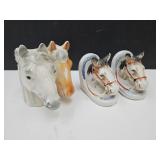 Vintage Japan Horse Bookends & Horse Planter