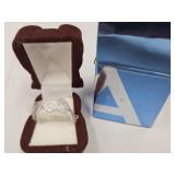 Sterling Silver Linked Hearts Ring SZ LG