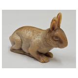 Chocolate Slag Glass Bunny Rabbit 3" Long