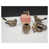 Chinese Soapstone 3"h, Birds, Owls, Kitty