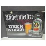 Metal Jagermeister Deer & Beer Sign 24 x 18"