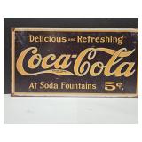 Metal COCA COLA Sign 16 x 8"