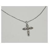 925 Sterling Silver Cross & 925 Chain  17"
