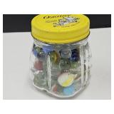 Vintage Marbles In Jar See Size