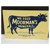 Metal MOORMANS MINERALS Qunincy Ill Sign  12" x 8"