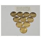 Lot of 10 Alaskan $1 Trade Coins Only 150,000 Made