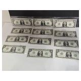 12 Sequential 2021 Uncirculated $1 Notes