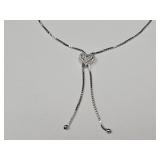JTV Stelring SIlver Adj. Heart Necklace
