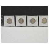 4 Silver Washington Quarter Coins See Dates