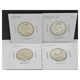 4-   1964 Silver Quarter  Coins