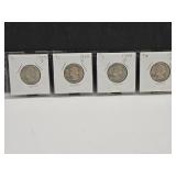 4 Silver Silver Washington Quarter Coins See Date