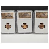 3 Graded 2010 Penny Coins
