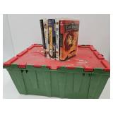VHS Movies & Scissor lid Tote
