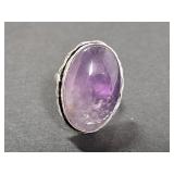 .925 Silver Amethyst Ring Size 9.5