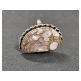 .925 Silver Jasper Ring Size 8.5