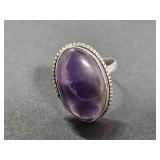 .925 Silver Amethyst Ring Size 9.5