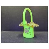 VTG  Uranium Burmese Hand Painted, Signed 4.5"w