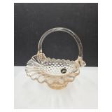 Vintage Kanawha  Glass Basket 6.5" wide