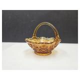 Amber Tirar Ware Glass Basket 4.5" wide