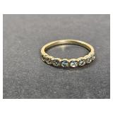 10 KG Over Sterling Silver Blue Topaz Ring Sz 9.5