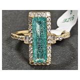 10 KG Over Jewelers Bronze Emerald Ring Sz 9