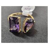 10 KG Over Jewelers Bronze Amethyst Ring Sz 9
