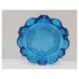Large Vintage  Indiana Blue Lotus Heavy Ashtray
